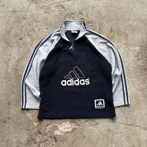 Adidas Men's Zip-Up Sweater in Black and Gray